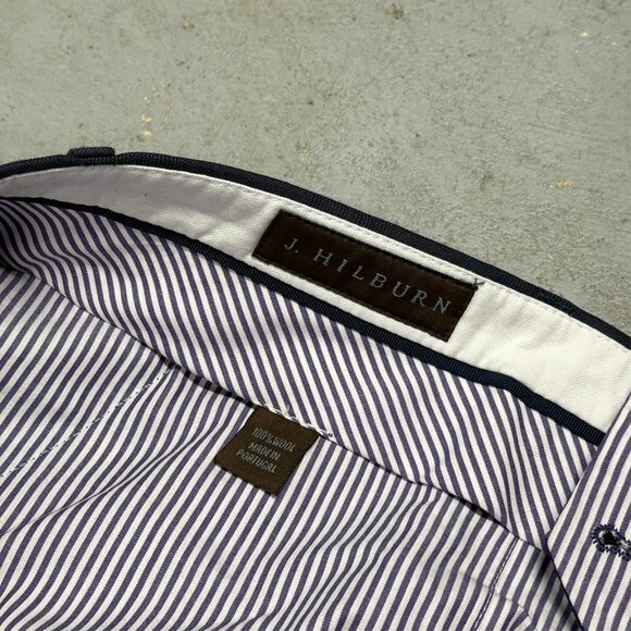 J. Hilburn Dress Pants Wool Trousers Windowpane Blue Portugal 40x30 - Picture 5 of 9